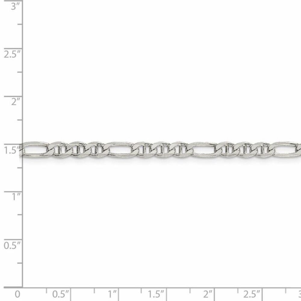 3.75mm Sterling Silver Solid Figaro Anchor Chain Necklace, 24 Inch - Picture 5 of 8